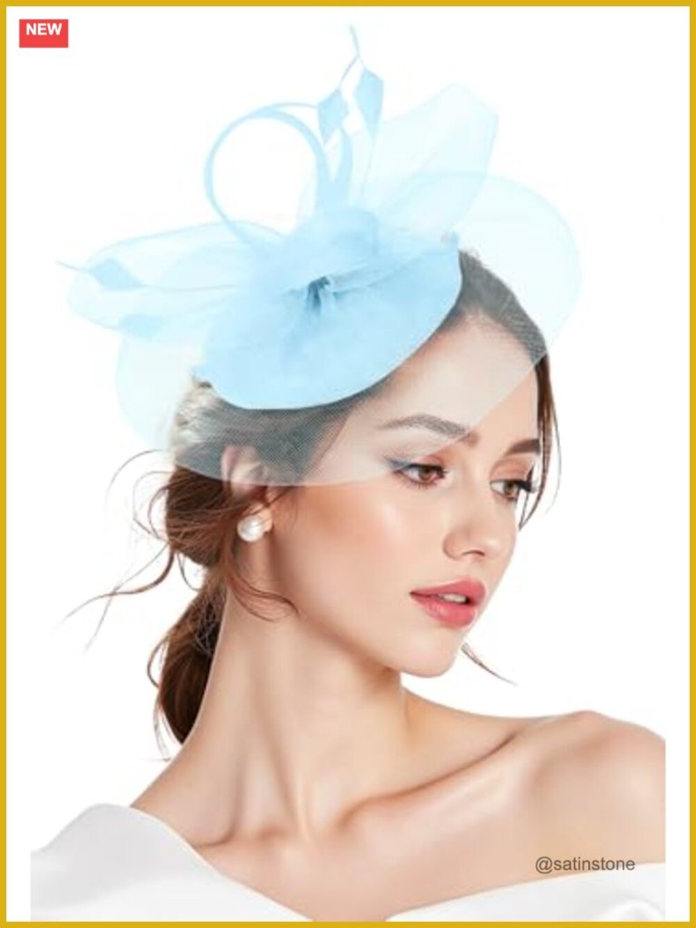 Mesh Feather Fascinator Hat Headband Hair Clip Wedding Cocktail